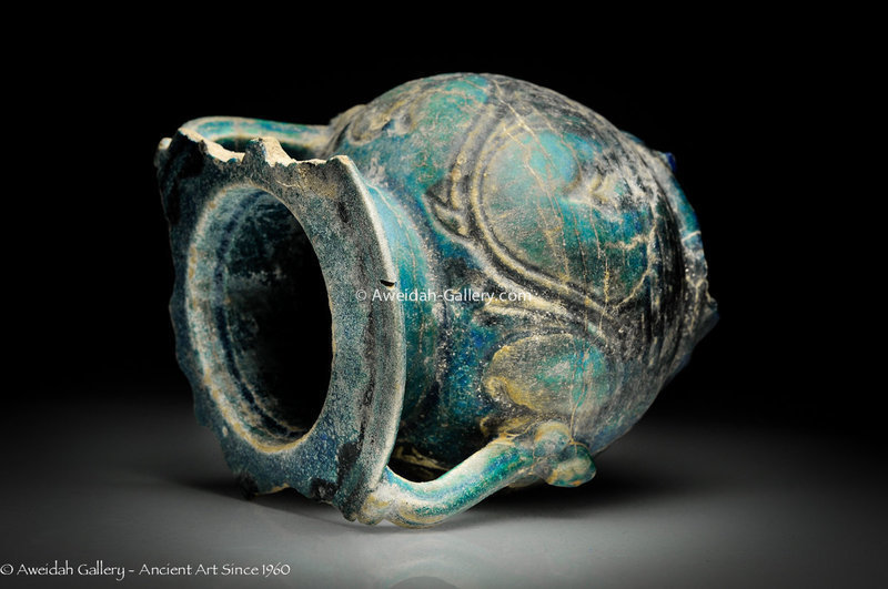 RARE - Egyptian Faience glazed jar, 100 AD