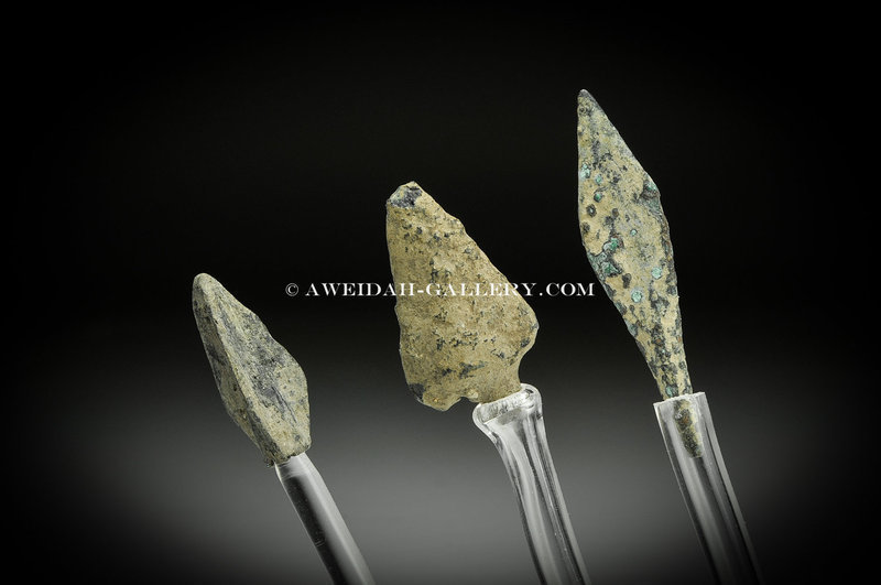 Ancient bronze arrowheads set, 1000 BC - 100 AD