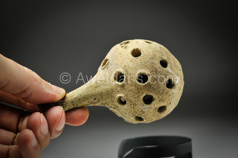 Ancient terra-cotta baby rattle, 2000 BC