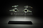 A Pair of Egyptian Bronze and alabaster Eyes & Eyebrows