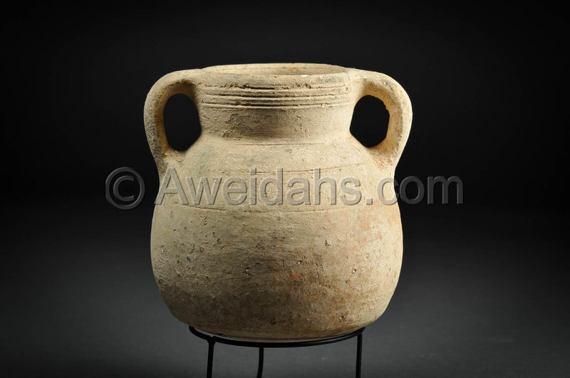 Ancient Biblical Iron Age pottery jar, 1000 BC