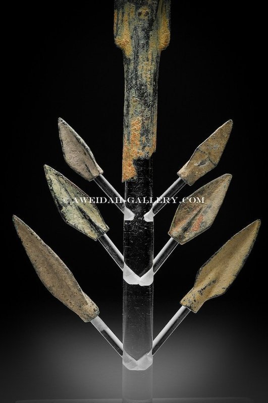 Ancient bronze arrow-heads set, 1750 BC - 200 AD
