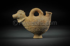 Zoomorphic Byzantine decorated pottery wine vessel, 5th A.D