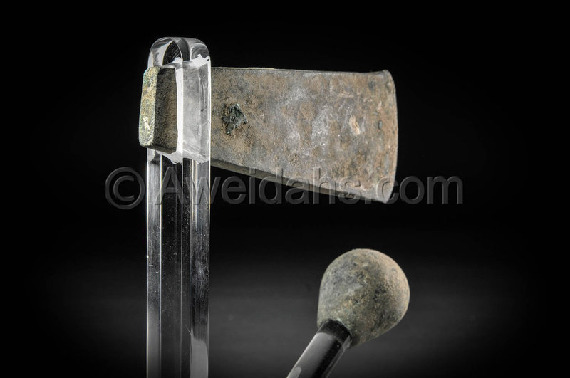 Canaanite Early Bronze Age flat axe-head and mace-head, 3500 B.C.