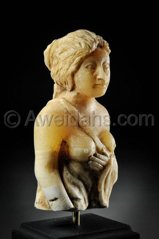 Roman alabaster figure of a standing female, 300 AD
