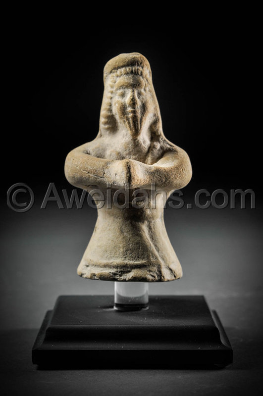 Mesopotamian pottery figure of a standing worshiper, 1800 B.C