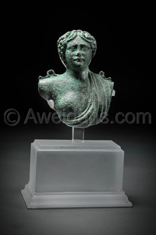Roman bronze bust of Dionysus, 2nd Century A.D