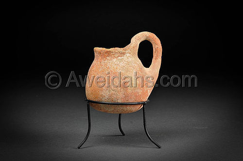 Chalcholithic Age pottery jar with a looped handle, 3500 BC