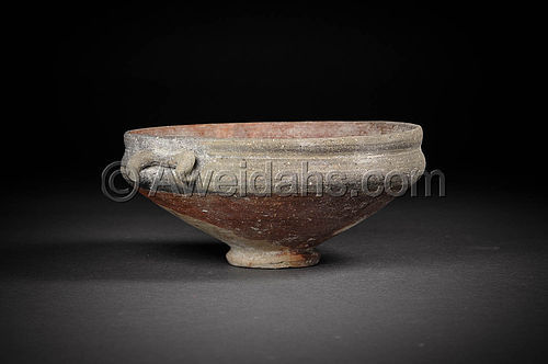 Greek- Hellenistic painted pottery shallow bowl, 300 - 100 BC