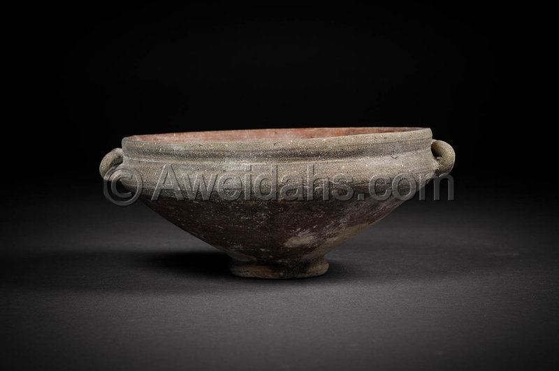 Greek- Hellenistic painted pottery shallow bowl, 300 - 100 BC