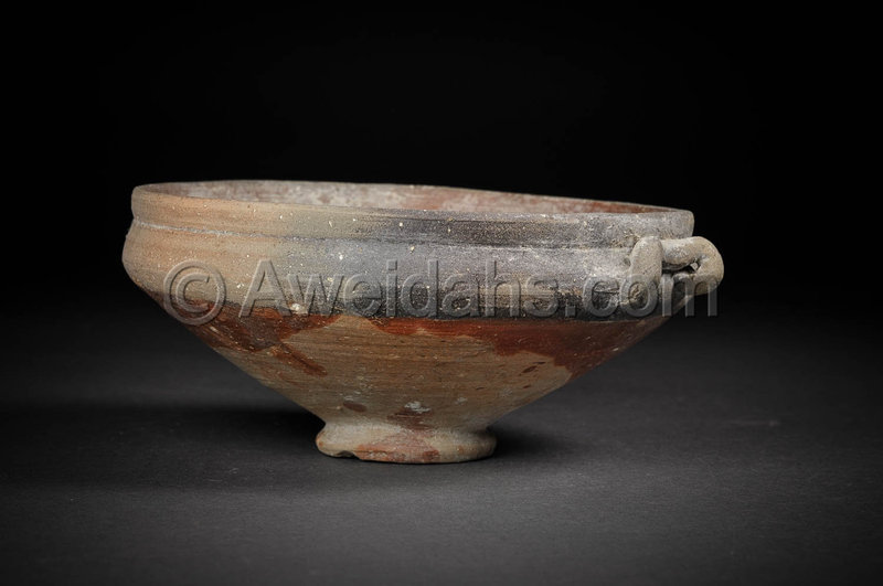 Greek- Hellenistic painted pottery shallow bowl, 300 - 100 BC