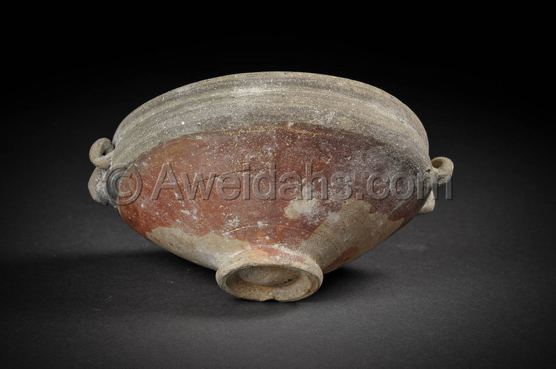 Greek- Hellenistic painted pottery shallow bowl, 300 - 100 BC