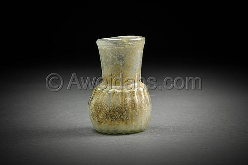 Roman glass perfume flask, 100 - 300 AD