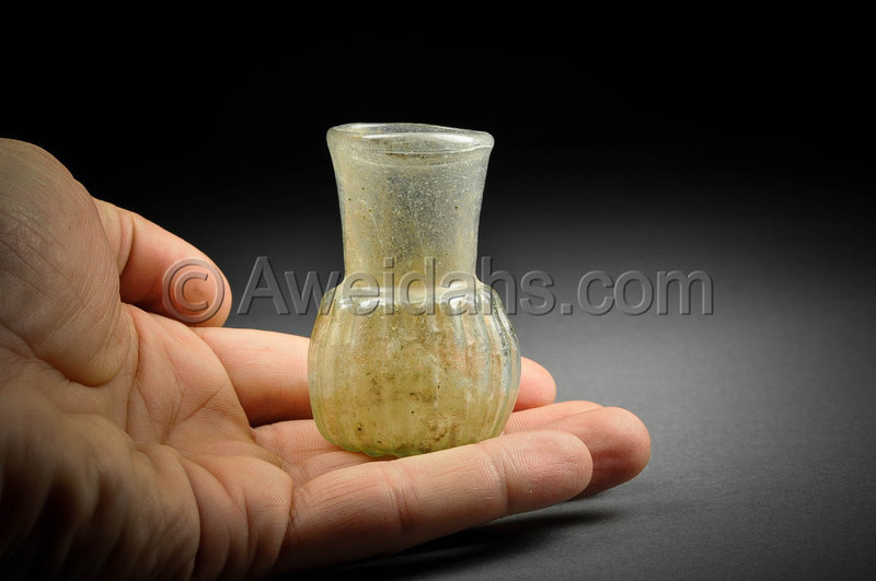 Roman glass perfume flask, 100 - 300 AD