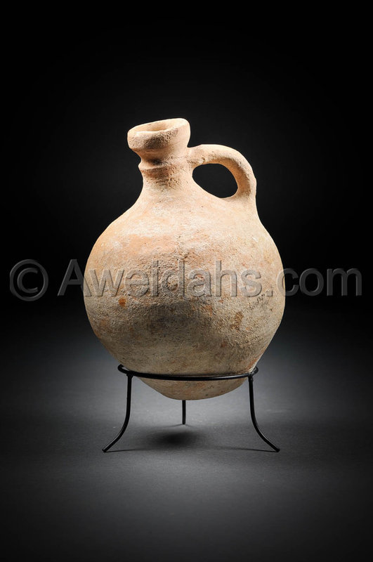 Biblical Iron Age pottery wine decanter, 1000 - 700 BC