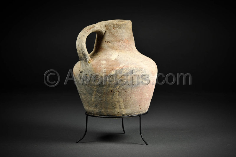 Ancient Byzantine painted pottery wine pitcher, 4th - 5th Cent. AD