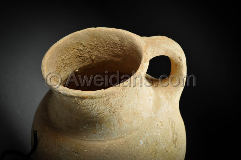 Biblical Iron Age pottery wine pitcher, 1000 B.C.