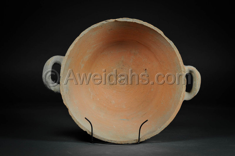 Biblical Roman Herodian pottery pan with two handles, 1st Cent. AD