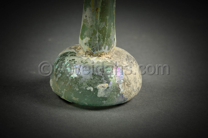 Ancient Roman glass perfume bottle, 100 - 300 AD