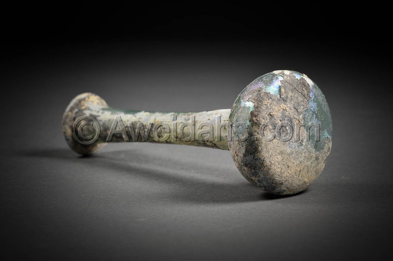 Ancient Roman glass perfume bottle, 100 - 300 AD