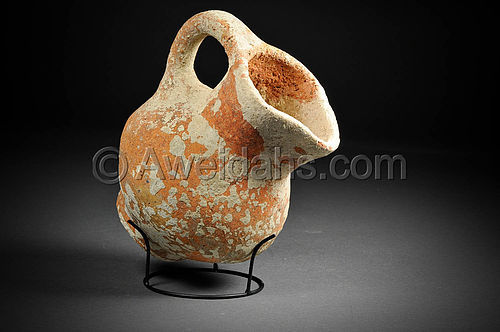 Biblical Iron Age pottery wine pitcher, 1000 BC