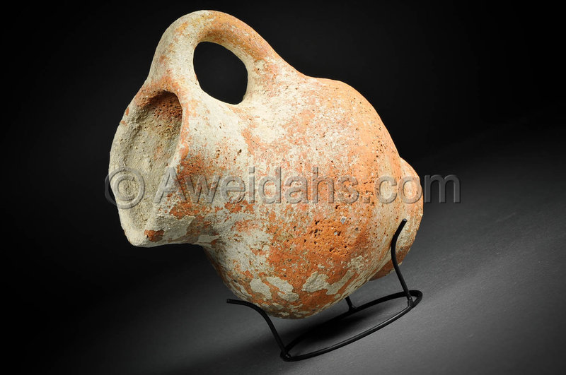 Biblical Iron Age pottery wine pitcher, 1000 BC