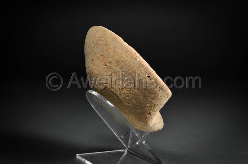 Biblical Iron Age pottery saucer oil lamp, 1000 BC