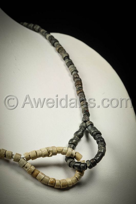 Ancient Roman Black&amp;White stone beads necklace, 1st - 2nd Cent. AD