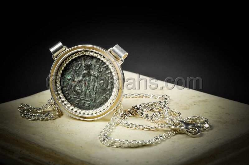 Ancient Roman bronze coin necklace of Emperor Licinius, 308 - 324 A.D.