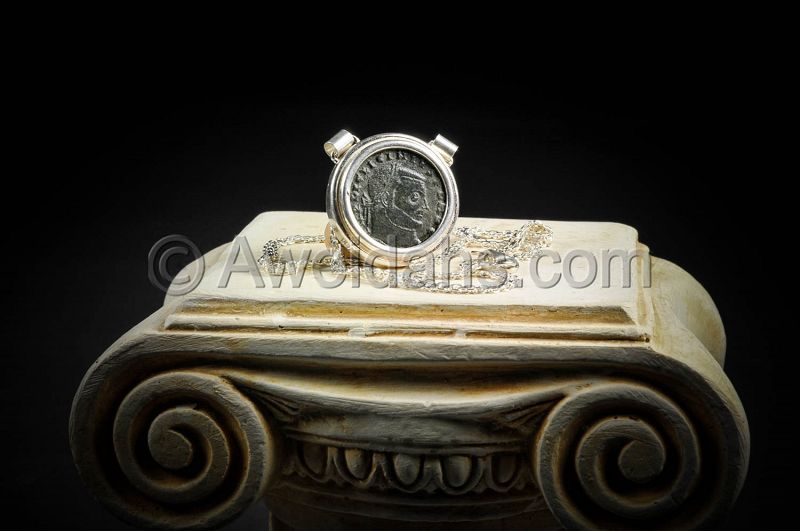 Ancient Roman bronze coin necklace of Emperor Licinius, 308 - 324 A.D.