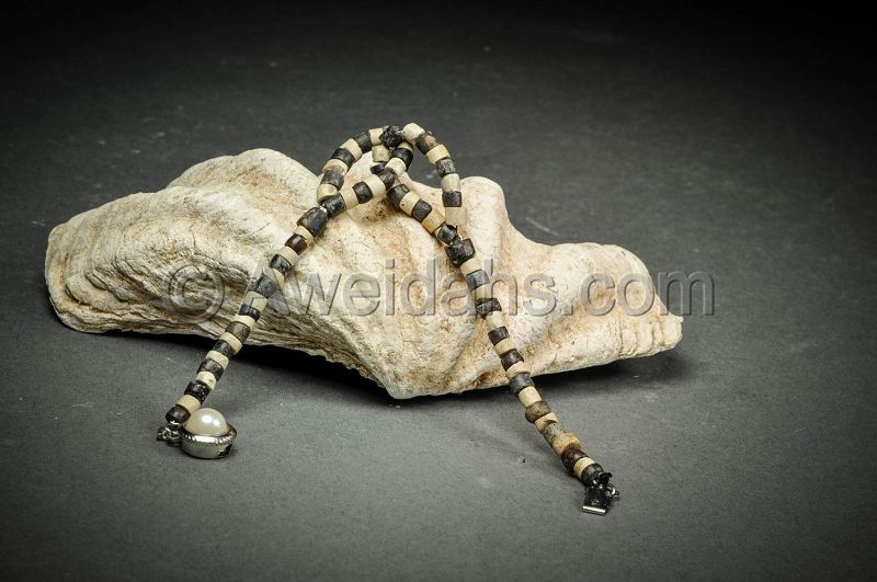 Ancient Roman Black&amp;White stone beads bracelet, 1st - 2nd Cent. AD