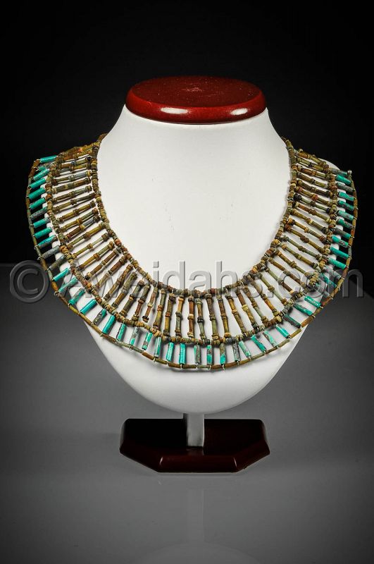 WEARABLE AUTHENTIC ANCIENT FAIENCE EGYPTIAN &quot;MUMMY BEADS&quot; NECKLACE