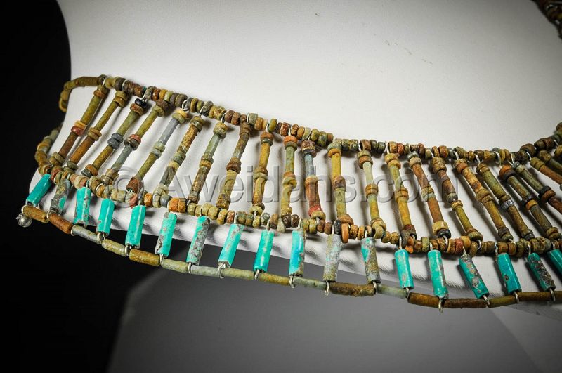 WEARABLE AUTHENTIC ANCIENT FAIENCE EGYPTIAN &quot;MUMMY BEADS&quot; NECKLACE
