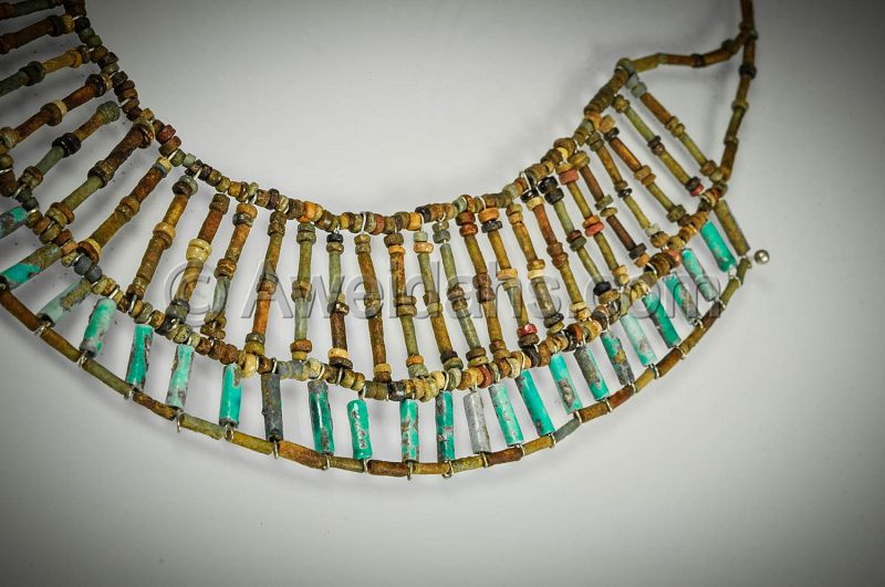 WEARABLE AUTHENTIC ANCIENT FAIENCE EGYPTIAN &quot;MUMMY BEADS&quot; NECKLACE