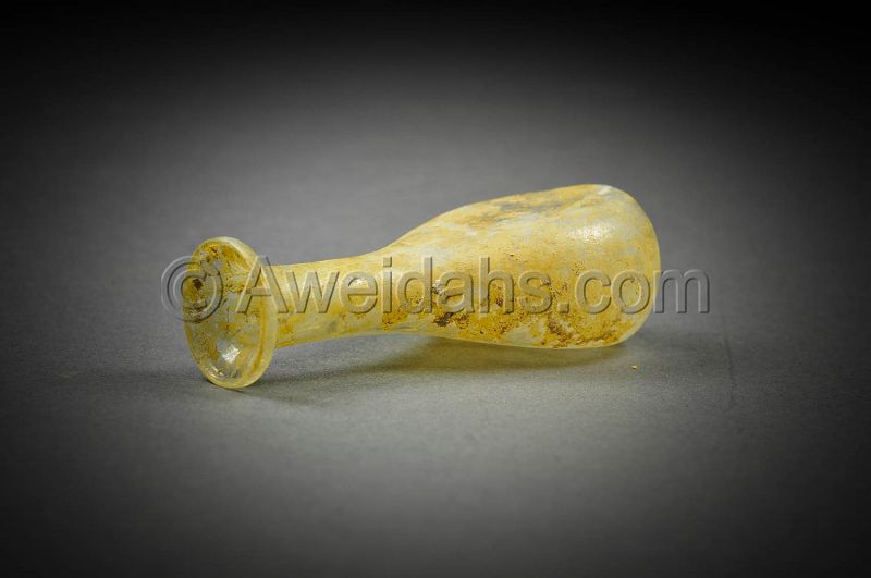 Ancient Roman glass perfume flask, 100 - 300 AD