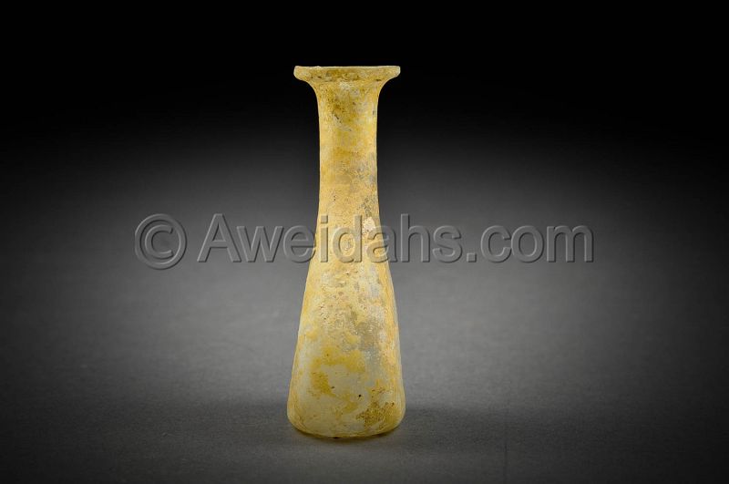 Ancient Roman glass perfume flask, 100 - 300 AD