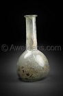 Ancient Roman glass flask, 100 - 300 AD