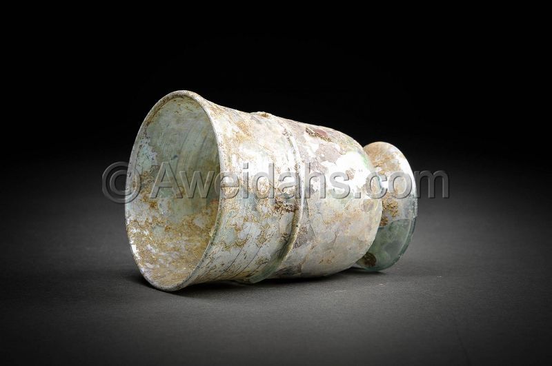 Ancient Roman glass cup, 100 - 300 AD