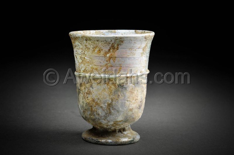 Ancient Roman glass cup, 100 - 300 AD