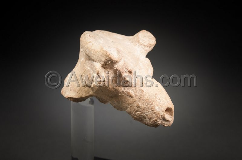 Philistine pottery fragmentary head of an animal, 1200 BC
