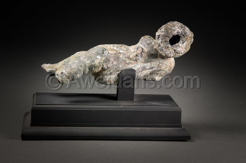 Ancient Roman bronze figure of sleeping cupid, 100 - 300 AD