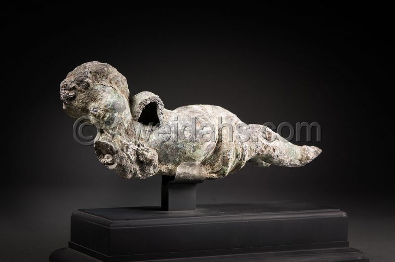 Ancient Roman bronze figure of sleeping cupid, 100 - 300 AD