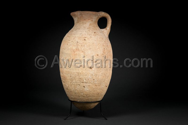 Ancient biblical Iron Age pottery wine pitcher, 1000 BC