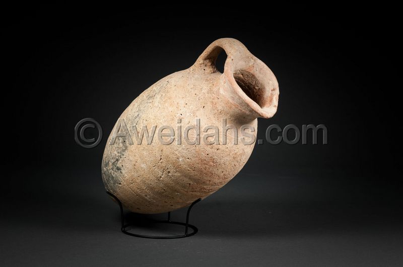 Ancient biblical Iron Age pottery wine pitcher, 1000 BC
