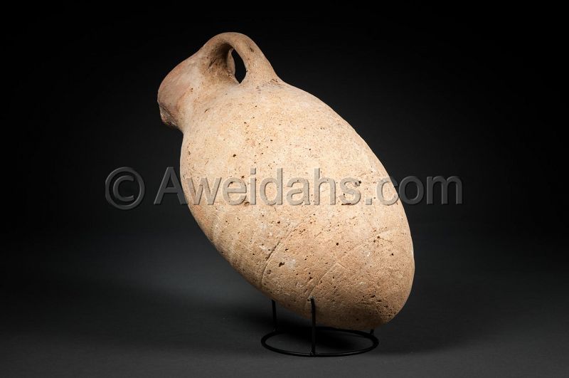 Ancient biblical Iron Age pottery wine pitcher, 1000 BC