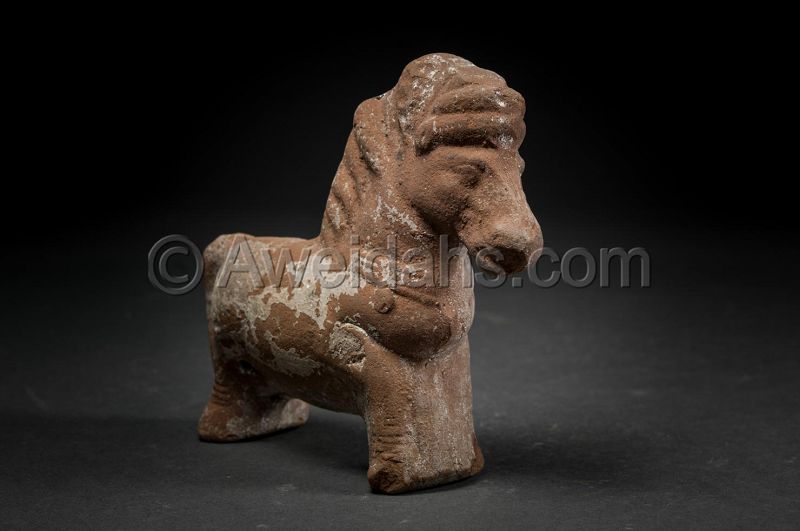Ancient Greco-Roman terracotta figure of a horse, 100 BC/AD