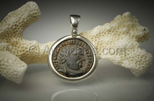 Ancient coin jewelry pendant of emperor Licinius, 300 AD