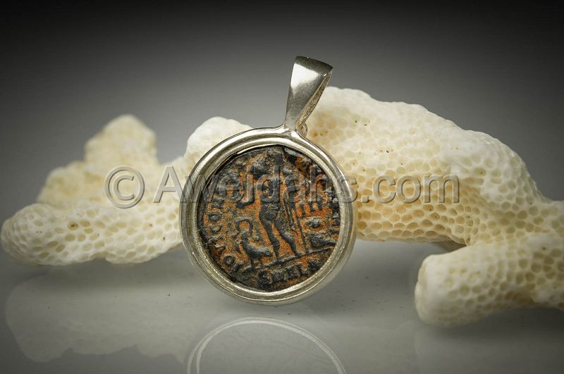 Ancient coin jewelry pendant of emperor Licinius, 300 AD