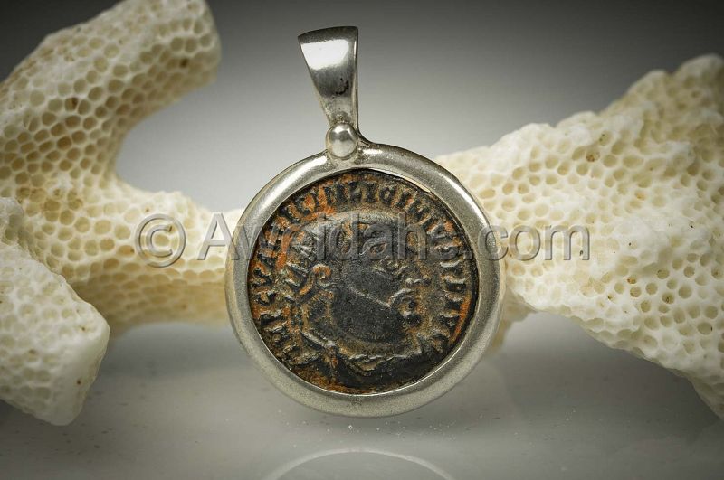 Ancient coin jewelry pendant of emperor Licinius, 300 AD