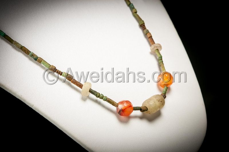 Ancient Egyptian and Roman beads necklace, 1550 BC - 100 AD